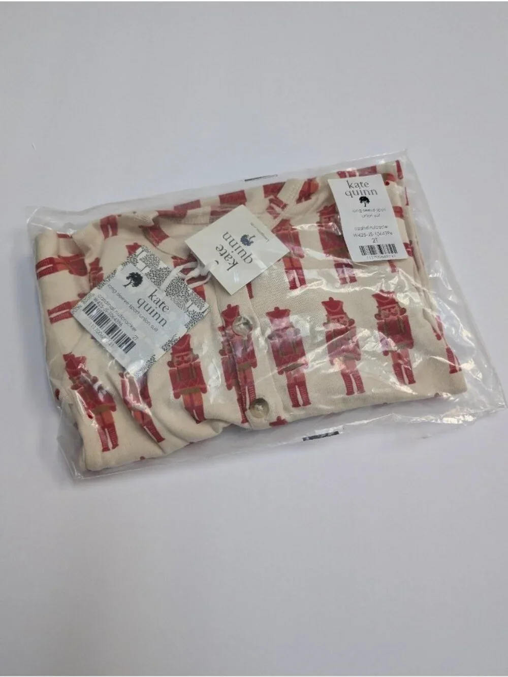 Kate Quinn Organic Cotton Cardinal Red Nutcracker Jumpsuit 2T Unionsuit Holiday